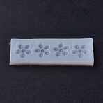 Silicone Molds, Resin Casting Molds, For UV Resin, Epoxy Resin Jewelry Making, Flower, White, 27x87x9mm, Inner: 18mm(X-DIY-L005-08)