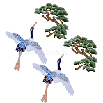 4Pcs Polyester Embroidery on Clothing Patches, Costume Accessories, Appliques, Mixed Color, 140~227x190~215x1.5~2mm, 2pcs/style(DIY-FG0007-83)