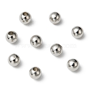 Round Brass Cord End Caps, Memory Wire End Caps, Half Drilled, Platinum, 4mm, Hole: 1.6mm(X-KK-D275-01P)