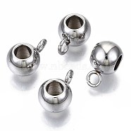 201 Stainless Steel Tube Bails, Loop Bails, Bail Beads, Round, Stainless Steel Color, 11.5x7.5x6mm, Hole: 2mm, Inner Diameter: 3.5mm(STAS-S117-007)