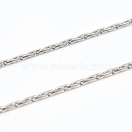 304 Stainless Steel Coreana Chains, Stainless Steel Color, 0.9x0.8mm(CHS-O005-01)