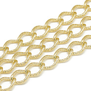 Unwelded Aluminum Curb Chains, Light Gold, 15.5x11x2mm(CHA-S001-072)