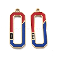 Ion Plating(IP) 304 Stainless Steel Pendants, with Enamel, Rectangle Charm, Golden, FireBrick, 26x9.5x1.5mm, Hole: 1.6mm(STAS-P339-09G-01)