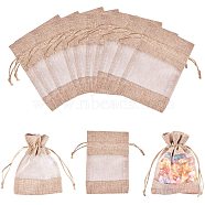 PandaHall Elite Cotton Packing Pouches, Drawstring Bags, with Organza Ribbons, Tan, 14~15x10~11cm, 20pcs/set(OP-PH0001-08)