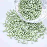 Pearlized Cylinder Seed Beads, Uniform Size, Dark Sea Green, 1.5~2x1~2mm, Hole: 0.8mm, about 4000pcs/bag, about 50g/bag(SEED-Q036-02A-E03)