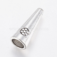 Tibetan Style Alloy Bead Cones, Cone, Lead Free & Cadmium Free, Antique Silver, 21x8.5mm, Hole: 1.5mm and 6mm(X-PALLOY-ZN2419-AS-RS)