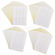 4 Bags 4 Styles Rectangle Square Paper Writable Blank Stickers, Printable Sticker Labels for Laser/Inkjet Printer, White, 217~224x157~169x0.1mm, Sticker: 25~34x14~76mm, 15 sheets/bag(AJEW-GL0001-71)