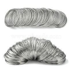 Steel Memory Wire, for Wrap Bracelets Making, Nickel Free, Platinum, 18 Gauge, 1mm, 60mm inner diameter, 750 circles/1000g(TWIR-R006-1.0x60-P-NF)