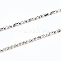 304 Stainless Steel Coreana Chains, Stainless Steel Color, 0.9x0.8mm(CHS-O005-01)