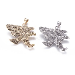 304 Stainless Steel Big Pendants, Eagle, Mixed Color, 56x58x10mm, Hole: 6.5x10mm(STAS-G207-06)