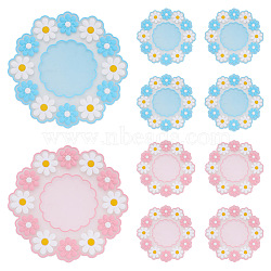 Crafans 12Pcs 2 Color Silicone Hot Pads, Flower Non-silp Mat, for Hot Dishes Heat Resistant Heat Insulation Pad Kitchen Tool, Mixed Color, 97x98x4mm, 2 color, 6pcs/color, 12pcs(AJEW-CF0001-18)