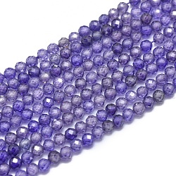 Cubic Zirconia Beads Strands, Faceted, Round, Medium Slate Blue, 3mm, Hole: 0.5mm, about 132pcs/strand, 15 inch(38cm)(G-G792-47-03B)