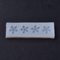 Silicone Molds, Resin Casting Molds, For UV Resin, Epoxy Resin Jewelry Making, Flower, White, 27x87x9mm, Inner: 18mm(X-DIY-L005-08)