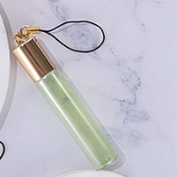 Glass Aromatherapy Refillable Bottle, Roller Ball Bottles, with Aluminium Oxide Cover & PP Plug, Column, Light Green, 1.6x8.7cm, Capacity: 10ml(0.34fl. oz)(MRMJ-WH0073-04B-A)