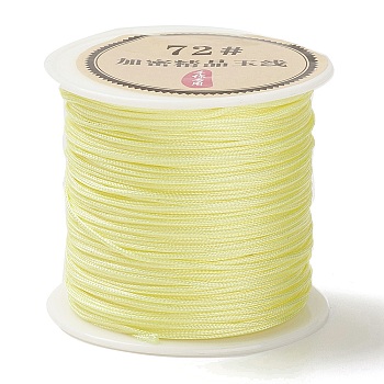 50 Yards Nylon Chinese Knot Cord, Nylon Jewelry Cord for Jewelry Making, Champagne Yellow, 0.8mm