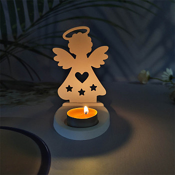 DIY Silicone Candle Molds, For Candle Making, Angel, White, 127~140x79~90x4~16mm, 2pcs/set