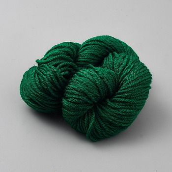 Acrylic Fiber Yarn, for Knitting & Crochet, Green, 2mm, about 109.36 Yards(100m)/Skein