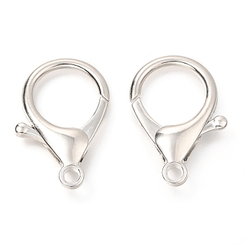 Zinc Alloy Lobster Claw Clasps, Parrot Trigger Clasps, Platinum, 34x24x5.3mm, Hole: 3.3mm