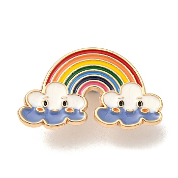 Weather Theme Enamel Pins, Golden Plated Alloy Badge for Backpack Clothes, Rainbow, 16x28.5x1.5mm