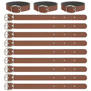 PU Leather Luggage Tag Straps, Suitcase Name Tag Holders, with Alloy Buckle, Saddle Brown, 200x12.5x1mm