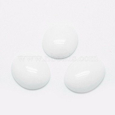 29mm White Oval Porcelain Cabochons