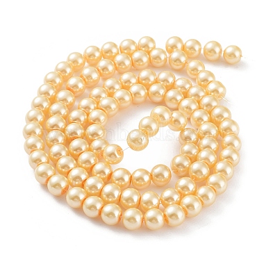 Baking Painted Pearlized Glass Pearl Round Bead Strands(HY-Q330-8mm-61)-5