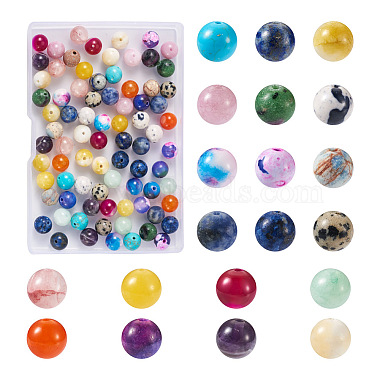 Kissitty 100pcs 20 perles de pierres précieuses mélangées naturelles de style(G-KS0001-07)-2