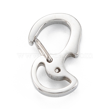 304 Stainless Steel Push Gate Snap Keychain Clasp Findings(STAS-C024-18P)-2