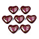 Flower Printed Opaque Acrylic Heart Beads(SACR-S305-28-L04)-1