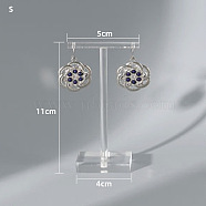 T Shaped Acrylic Earring Display Stand, Jewelry Displays Rack, Jewelry Tree Stand, with Holes and Rectangle Pedestal, Clear, 4x5x11cm(CON-PW0001-146C-02B)