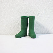 Miniature Plastic Rainboot Display Decorations, for Dollhouse, Green, 27x9x34mm(MIMO-PW0001-077D)