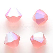 Preciosa&reg Crystal Beads, Czech Crystal, Bicone(451 69 302 Rondelle), 70030 20019 Rose Peach AB Matt, 3mm(X-PRC-BA3-70030-20019)