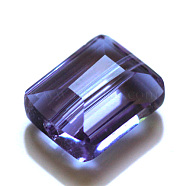 Imitation Austrian Crystal Beads, Grade AAA, Faceted, Rectangle, Lilac, 10x12x5.5mm, Hole: 0.9~1mm(SWAR-F060-12x10mm-04)