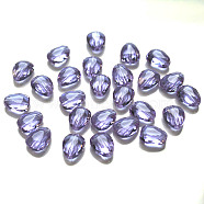 Imitation Austrian Crystal Beads, Grade AAA, Faceted, teardrop, Lilac, 12x9x3.5mm, Hole: 0.9~1mm(SWAR-F086-12x10mm-04)