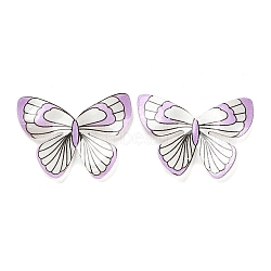 Resin Cabochons, Butterfly, for Jewelry Making, Plum, 26x31.5x3.7mm(RESI-K031-02C)