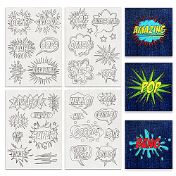 4 Sheets 11.6x8.2 Inch Stick and Stitch Embroidery Patterns, Non-woven Fabrics Water Soluble Embroidery Stabilizers, Word, 297x210mmm(DIY-WH0455-231)