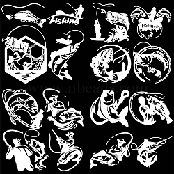 4Pcs 4 Styles PET Waterproof Self-adhesive Car Stickers, Reflective Decals for Car, Motorcycle Decoration, Fish, 200x200mm, 1pc/style(DIY-WH0308-225A-020)