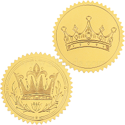 50 Sheets 2 Styles Self Adhesive Gold Foil Embossed Stickers, Medal Decoration Sticker, Crown, 5x5cm, about 25 sheets/style(DIY-CP0010-49)