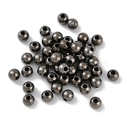 CCB Plastic Round Beads, Gunmetal, 5x4mm, Hole: 1.6mm(ALUM-U001-08A-03)