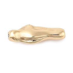 Nuggets Brass Beads, Real 18K Gold Plated, 18.5x6x6mm, Hole: 1.4mm(KK-F889-01G-04)