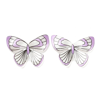 Resin Cabochons, Butterfly, for Jewelry Making, Plum, 26x31.5x3.7mm