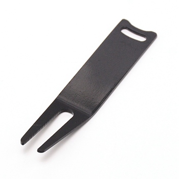 Iron Golf Divot Tool, Electrophoresis Black, 75.5x17x1.5~2.5mm, Hole: 11.5x3mm