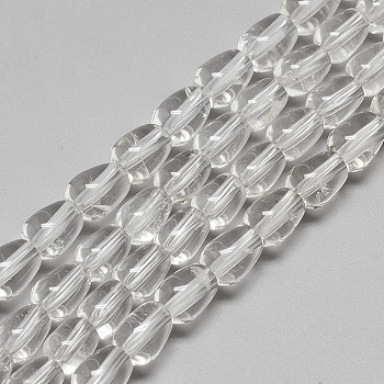 Natural Quartz Crystal Beads Strands, Rock Crystal Beads, teardrop, 8~10x7~8mm, Hole: 2mm, about 40pcs/strand, 15.7 inch