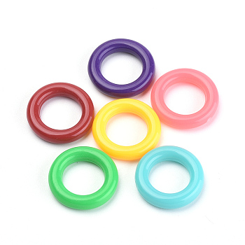 Acrylic Link Rings, Ring, Mixed Color, 16x3mm