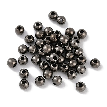 CCB Plastic Round Beads, Gunmetal, 5x4mm, Hole: 1.6mm