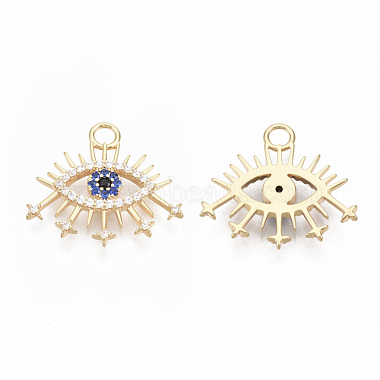 Real 18K Gold Plated Clear Eye Brass+Cubic Zirconia Pendants