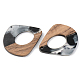 Transparent Resin & Walnut Wood Pendants(RESI-S389-016A-A02)-2