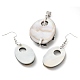 ensemble de bijoux en coquille de paua naturelle ovale et fleur de coquille blanche(SJEW-E051-02P)-2
