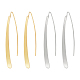 fibloom 2 paires 2 couleurs boucles d'oreilles pendantes ovales et rectangulaires en alliage pour femmes(EJEW-FI0001-10)-1