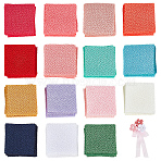 2 Sets Cotton Cut Cloth Fabrics, Square, Mixed Color, 30x30mm, 15 colors, 10pcs/color, 150pcs/set(DIY-OC0012-95)